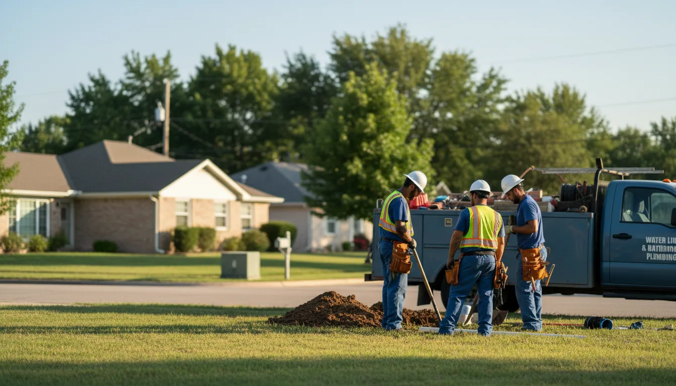Residential water line and bathroom plumbing service in Colwell, IA